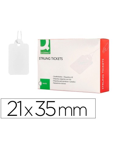 ETIQUETAS COLGANTES Q-CON.21X35MM CAJA 500 UD.