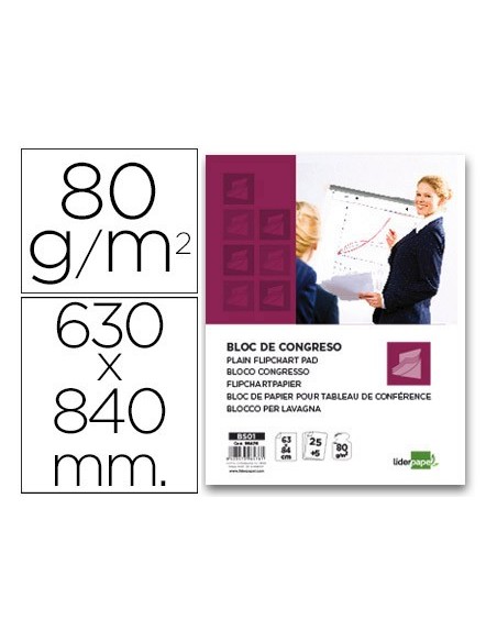 BLOC CONGRESO LIDERPAPEL 63X84MM 25H.