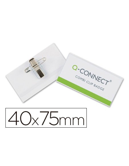 IDENTIFICADOR Q-CONNECT CON PINZA E IMPERDIB KF17457 40X75 MM**63411