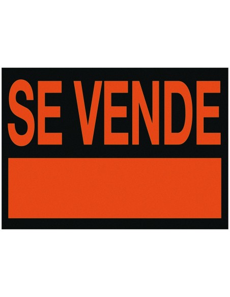 CARTEL PLASTICO "SE VENDE" ROJO FLUOR 500X234 MM