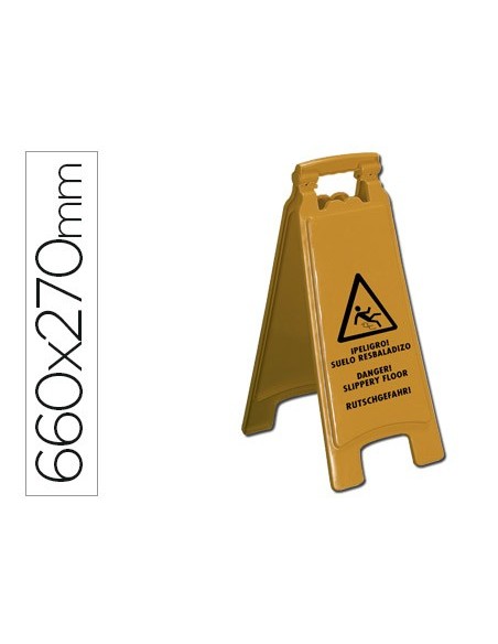 CARTEL PLASTICO Q-CON.SEÑALIZACION SUELO RESBALADIZO