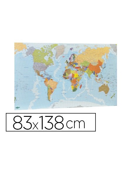 MAPA MURAL FAIBO PLANISFERIO PLAST.ENROLLADO 83X138 CM