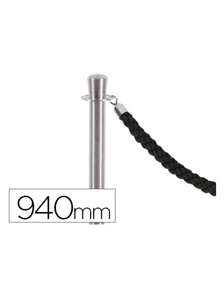 POSTE SEPARADOR CROMADO SATINADO ALTURA 940 MM BASE 320 MM