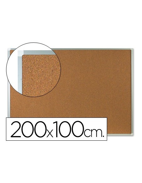 PIZARRA CORCHO Q-CON.MARCO AL.200X100CM EXTRA 5MM GROSOR CORCHO 3.5MM