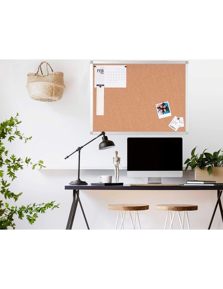 PIZARRA CORCHO Q-CON.MARCO AL.200X100CM EXTRA 5MM GROSOR CORCHO 3.5MM