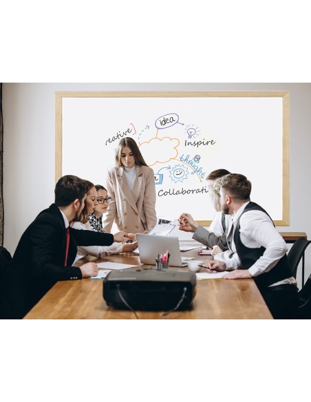 PIZARRA BLANCA Q-CON.LAMINADA MARCO MADERA 200X100 CM