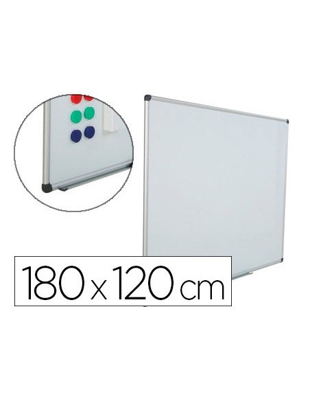 PIZARRA BLANCA VIT.MAGNETICO MARCO AL. CANTO PVC 180X120 CM C/BANDEJA