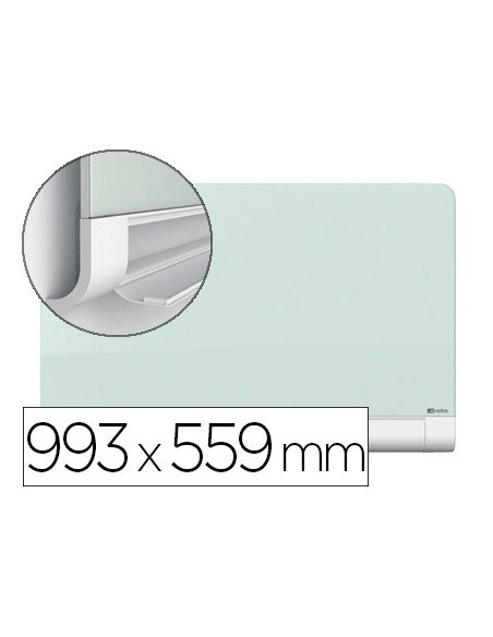 PIZARRA BLANCA NOBO DIAMOND CRISTAL MAGNETICA ESQUINAS RED.993X559 MM