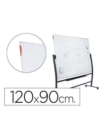 PIZARRA BLANCA VITRIFICADA MAGNETICA VOLTEABLE DOBLE CARA 90X120CM