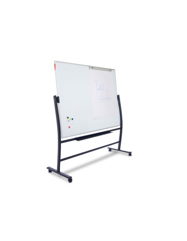 PIZARRA BLANCA VITRIFICADA MAGNETICA VOLTEABLE DOBLE CARA 90X120CM