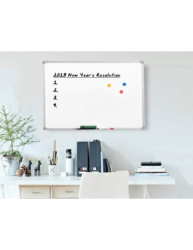 PIZARRA BLANCA Q-CON.LACADA MAGNETICA MARCO AL.60X45 CM