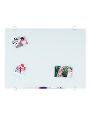 PIZARRA BLANCA Q-CON.CRISTAL MAGNETICA MARCO AL.90X60 CM