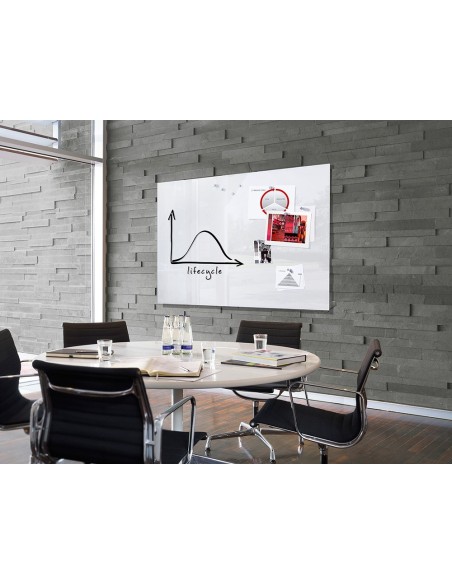 PIZARRA BLANCA Q-CON.CRISTAL MAGNETICA MARCO AL.90X60 CM