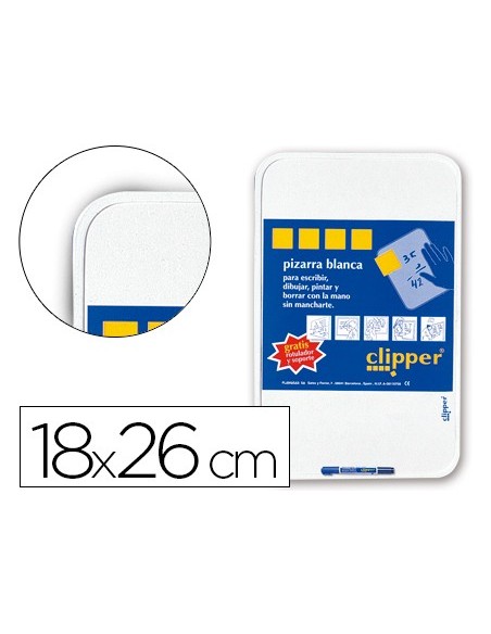 PIZARRA BLANCA CLIPPER PEQUEÑA18X26 CM C/ROTULADOR**23801005