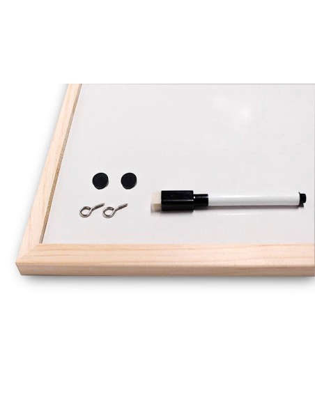 PIZARRA BLANCA Q-CON.MELAMINA MARCO MADERA 40X30 CM