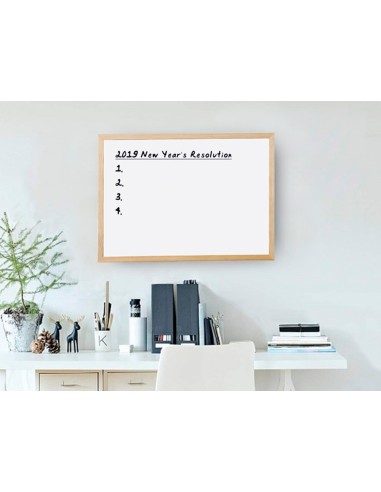 PIZARRA BLANCA Q-CON.MELAMINA MARCO MADERA 40X30 CM