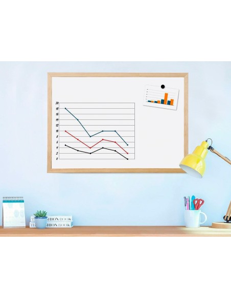 PIZARRA BLANCA Q-CON.MELAMINA MARCO MADERA 40X30 CM