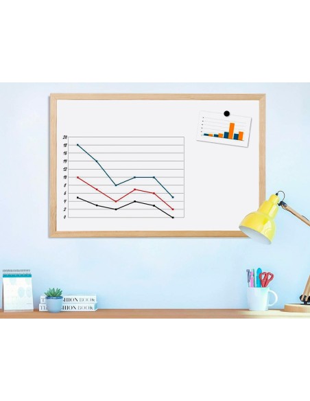 PIZARRA BLANCA Q-CON.MELAMINA MARCO MADERA 60X40 CM