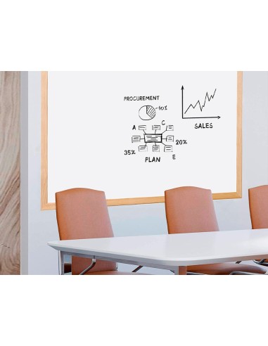 PIZARRA BLANCA Q-CON.MELAMINA MARCO MADERA 90X60 CM