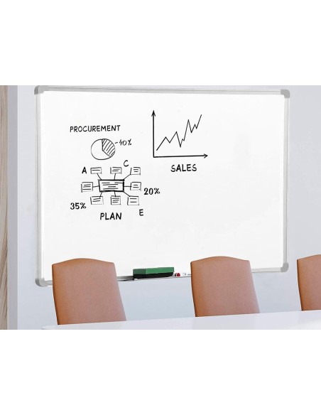 PIZARRA BLANCA Q-CON.MELAMINA MARCO AL.90X60 CM