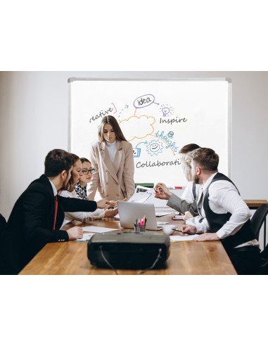 PIZARRA BLANCA Q-CON.MELAMINA MARCO AL.120X90 CM