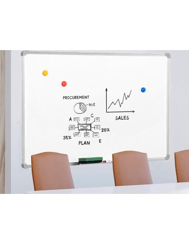 PIZARRA BLANCA Q-CON.LACADA MAGNETICA MARCO AL.90X60 CM