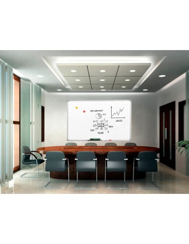 PIZARRA BLANCA Q-CON.LACADA MAGNETICA MARCO AL.120X90 CM