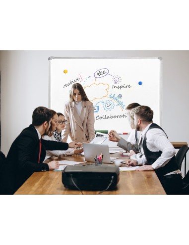 PIZARRA BLANCA Q-CON.LACADA MAGNETICA MARCO AL.120X90 CM