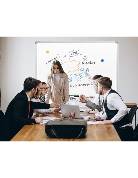 PIZARRA BLANCA Q-CON.LACADA MAGNETICA MARCO AL.120X90 CM