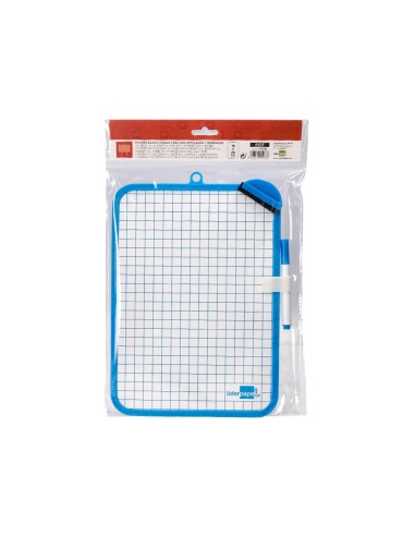 PIZARRA BL. 18X26 CM DOBLE CARA LISA CUADRICULADA ROTULADOR BORRADOR