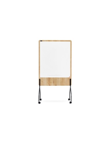 PIZARRA BL.ROCADA DOBLE CARA LACADA MAG.MELA. ROBLE 4 RUEDAS 92X125CM