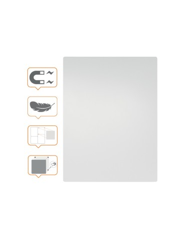 PIZARRA BL.NOBO MODULAR SIN MARCO ACERO MAGNETICA 600X450MM