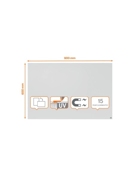 PIZARRA BL.NOBO INFINITY SIN MARCO ACERO LACADO MAGNETICO 900X600MM