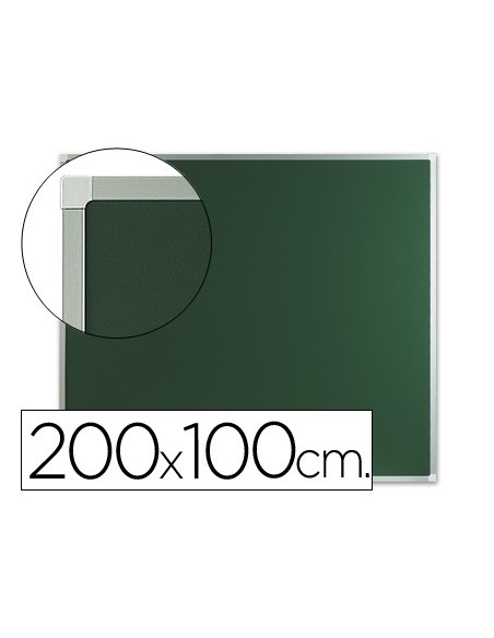 PIZARRA VER MURAL Q-CON.200X100 CM SIN REPISA C/MARCO ALUMINIO