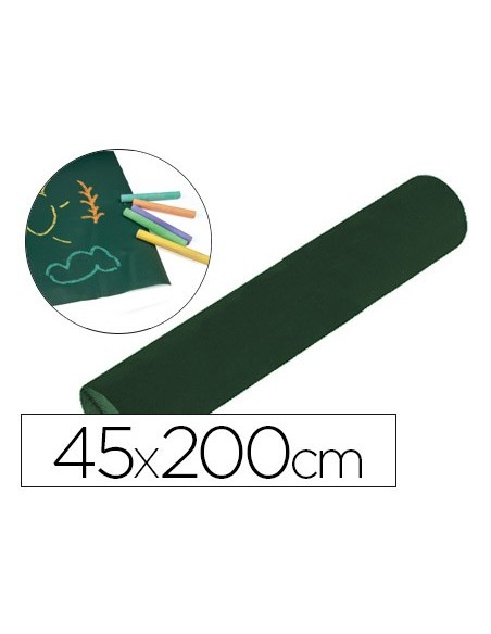 PIZARRA LIDERPAPEL ROLLO ADHESIVO 45X200 CM PARA TIZA COLOR VERDE