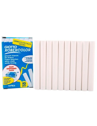 TIZA BLANCA ANTIPOLVO ROBERCOLOR CAJA 10 UDS.
