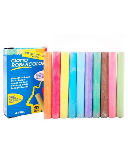 TIZA COLOR ANTIPOLVO ROBERCOLOR CAJA 10 UDS.