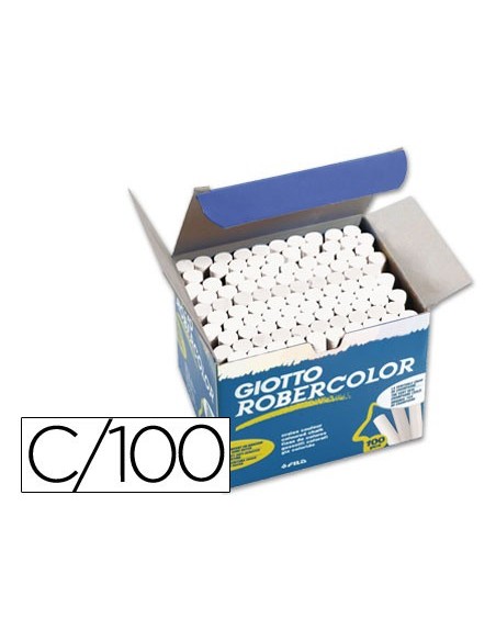 TIZA BLANCA ANTIPOLVO ROBERCOLOR CAJA 100 UDS.