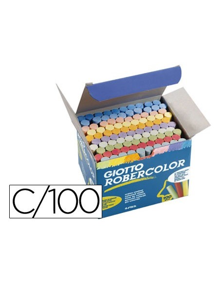 TIZA COLOR ANTIPOLVO ROBERCOLOR CAJA 100 UDS.