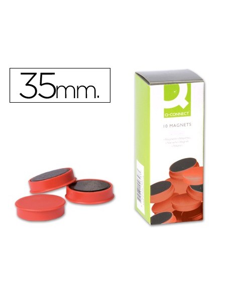 IMANES SUJECION Q-CON.IDEAL PIZARRAS MAGNETICAS35 MM ROJO CAJA 10 IMA