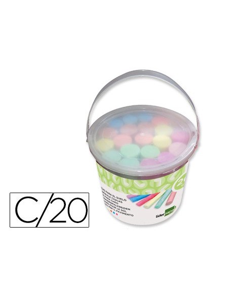 TIZA COLOR LIDERPAPEL SUELO CUBILETE DE 20 UNIDADES COLORES SURTIDOS