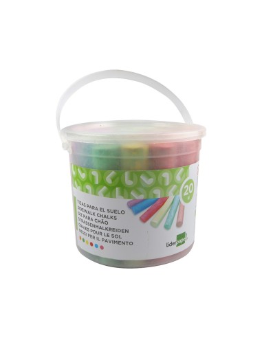 TIZA COLOR LIDERPAPEL SUELO CUBILETE DE 20 UNIDADES COLORES SURTIDOS