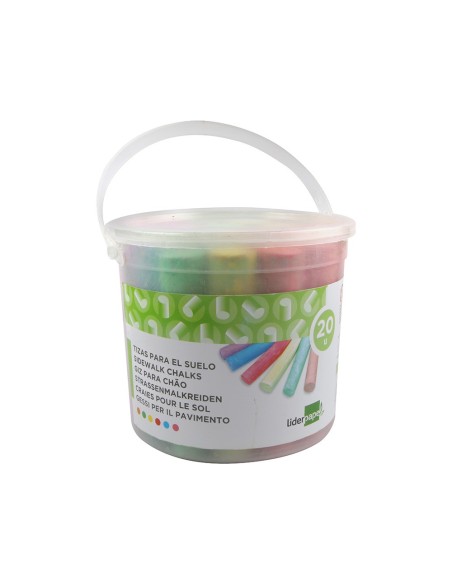 TIZA COLOR LIDERPAPEL SUELO CUBILETE DE 20 UNIDADES COLORES SURTIDOS