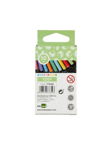 TIZA COLOR ANTIPOLVO LIDERPAPEL CAJA 10 UDS.COLORES SURTIDOS TZ07