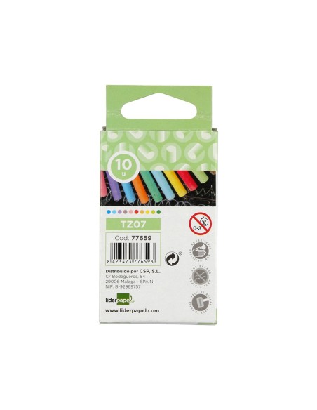 TIZA COLOR ANTIPOLVO LIDERPAPEL CAJA 10 UDS.COLORES SURTIDOS TZ07