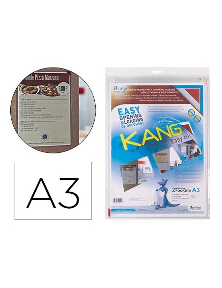 FUNDA TARIFOLD ADHESIVA REMOVIBLE A3 MAGNET.CAP.10 H.PAC