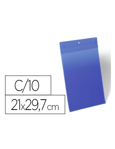 FUNDA DURABLE MAGNETICA 210X297MM.PLASTICO AZ.VENTANA TPTE.PACK 10UD.