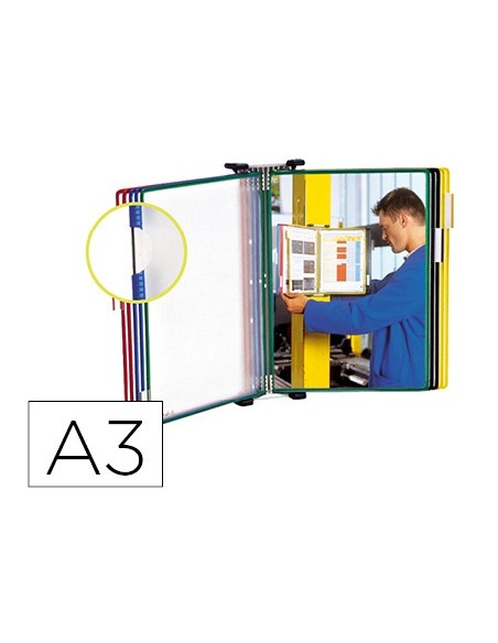 CLASIFICADOR PARED METAL CON 10 FUNDAS TAMAÐO A3 COLORES SURTIDOS