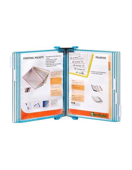 PORTACATALOGO PARED POLIPROPILENO TARIFOLD 10 FUNDAS DIN A4 COL.AZ.