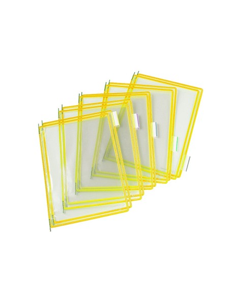 FUNDA TARIFOLD PVC PIVORES A4 AMARILLO PACK 10 UNIDADES